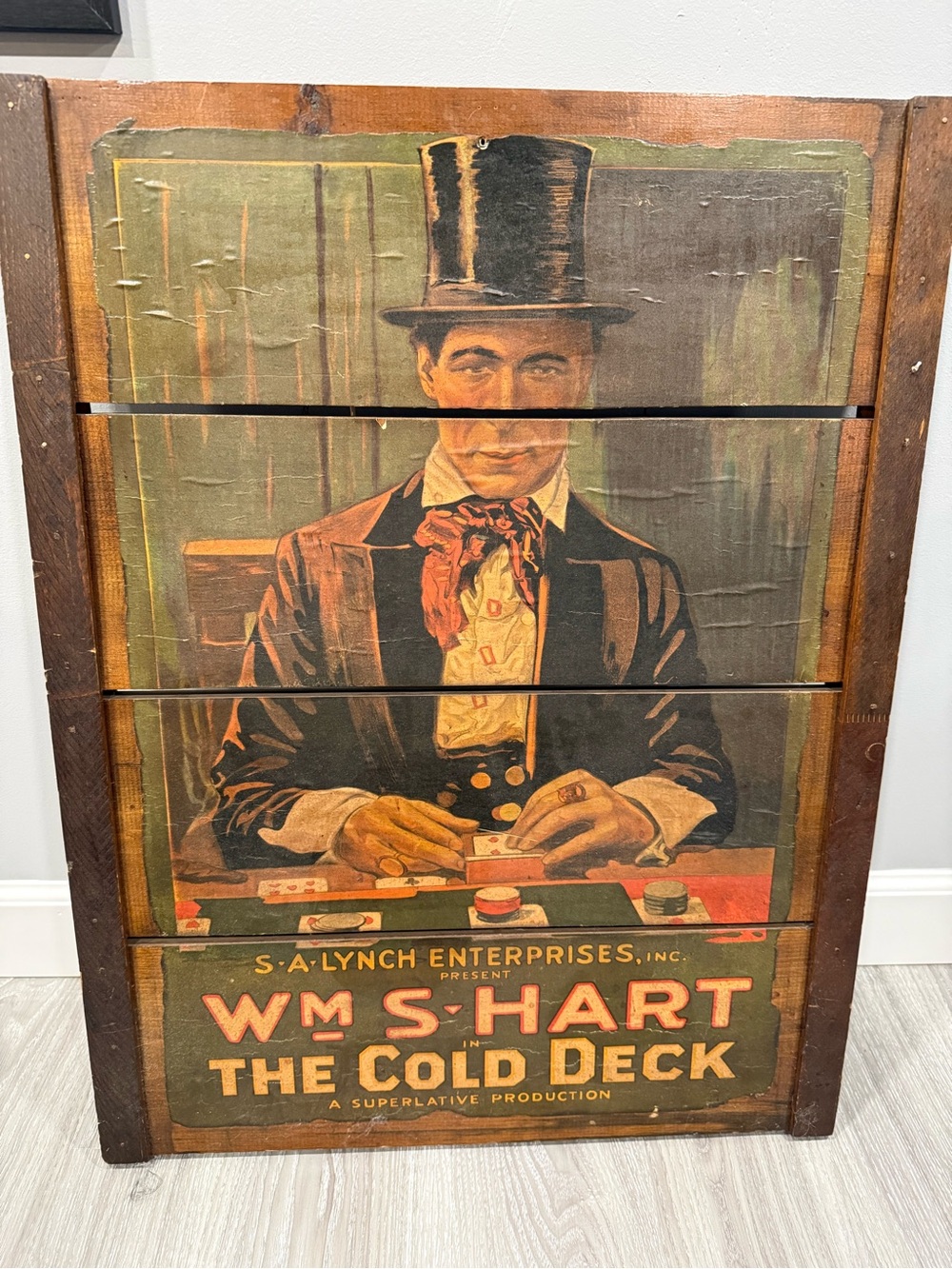 The Cold Deck Vintage-Style Wall Art - Brown, Green, Red